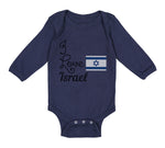 Long Sleeve Bodysuit Baby I Love Israel Boy & Girl Clothes Cotton