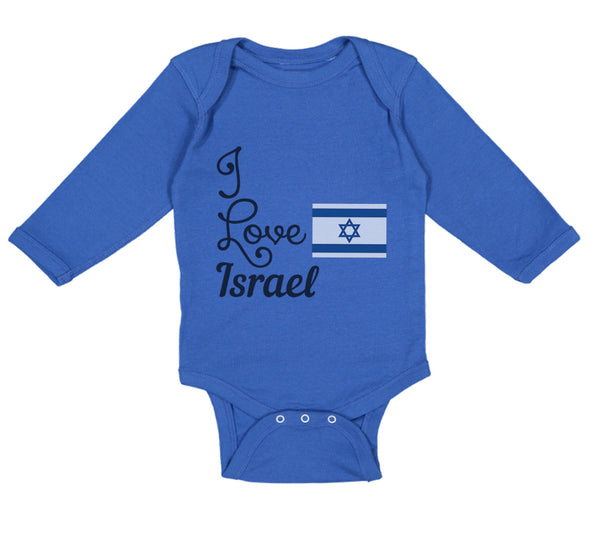 Long Sleeve Bodysuit Baby I Love Israel Boy & Girl Clothes Cotton