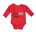 Long Sleeve Bodysuit Baby I Love Israel Boy & Girl Clothes Cotton