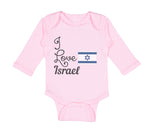 Long Sleeve Bodysuit Baby I Love Israel Boy & Girl Clothes Cotton
