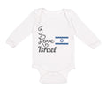 Long Sleeve Bodysuit Baby I Love Israel Boy & Girl Clothes Cotton