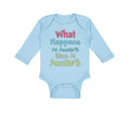 Long Sleeve Bodysuit Baby What Happens at Auntie S Stays at Auntie Aunt Cotton