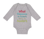 Long Sleeve Bodysuit Baby What Happens at Auntie S Stays at Auntie Aunt Cotton