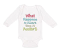 Long Sleeve Bodysuit Baby What Happens at Auntie S Stays at Auntie Aunt Cotton