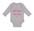 Long Sleeve Bodysuit Baby All Gods Grace in This Tiny Face Christian Jesus God
