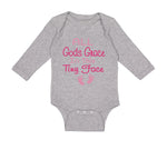 Long Sleeve Bodysuit Baby All Gods Grace in This Tiny Face Christian Jesus God - Cute Rascals