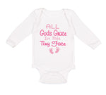 Long Sleeve Bodysuit Baby All Gods Grace in This Tiny Face Christian Jesus God - Cute Rascals