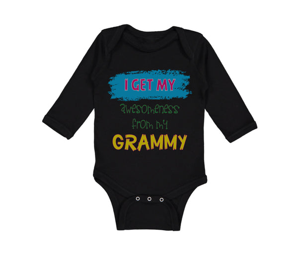 Long Sleeve Bodysuit Baby My Awesomeness Grammy Grandmother Grandma Cotton