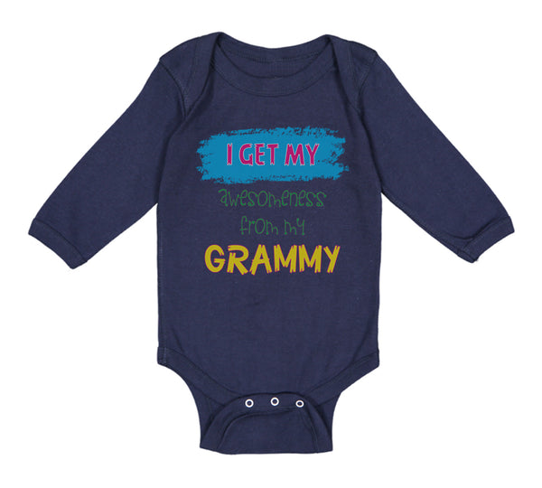 Long Sleeve Bodysuit Baby My Awesomeness Grammy Grandmother Grandma Cotton