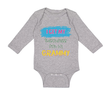 Long Sleeve Bodysuit Baby My Awesomeness Grammy Grandmother Grandma Cotton