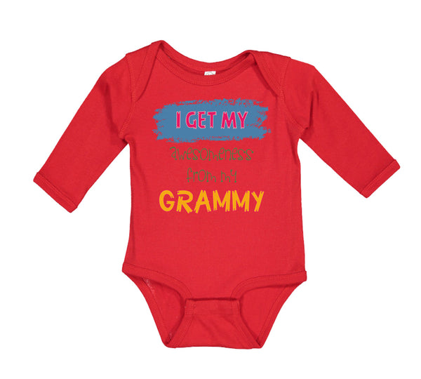 Long Sleeve Bodysuit Baby My Awesomeness Grammy Grandmother Grandma Cotton