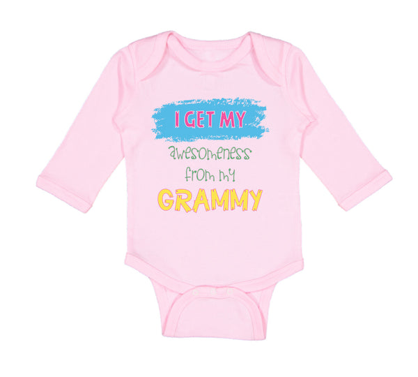 Long Sleeve Bodysuit Baby My Awesomeness Grammy Grandmother Grandma Cotton