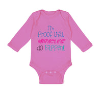 Long Sleeve Bodysuit Baby I'M Proof That Miracles Do Happen Funny Humor Cotton