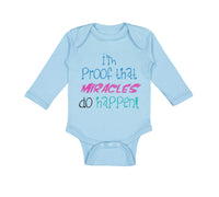 Long Sleeve Bodysuit Baby I'M Proof That Miracles Do Happen Funny Humor Cotton