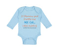 Long Sleeve Bodysuit Baby If Mommy and Daddy Say No Call 1 800 Auntie Cotton