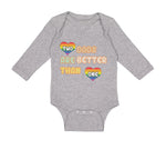 Long Sleeve Bodysuit Baby 2 Dads Are Better than 1 Gay Dad Father's Day Cotton - Cute Rascals