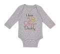 Long Sleeve Bodysuit Baby I Love My Police Officer Daddy Badge Dad Father's Day
