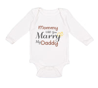 Long Sleeve Bodysuit Baby Mommy Will You Marry My Daddy Mom Mothers Day Cotton