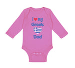 Long Sleeve Bodysuit Baby I Love My Greek Dad Boy & Girl Clothes Cotton