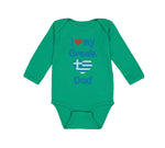 Long Sleeve Bodysuit Baby I Love My Greek Dad Boy & Girl Clothes Cotton