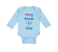 Long Sleeve Bodysuit Baby I Love My Greek Dad Boy & Girl Clothes Cotton