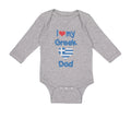Long Sleeve Bodysuit Baby I Love My Greek Dad Boy & Girl Clothes Cotton
