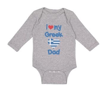 Long Sleeve Bodysuit Baby I Love My Greek Dad Boy & Girl Clothes Cotton