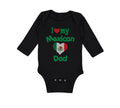 Long Sleeve Bodysuit Baby I Love My Mexican Dad Boy & Girl Clothes Cotton