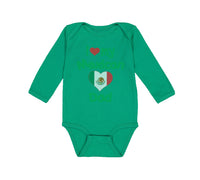 Long Sleeve Bodysuit Baby I Love My Mexican Dad Boy & Girl Clothes Cotton