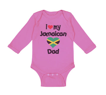 Long Sleeve Bodysuit Baby I Love My Jamaican Dad Style A Boy & Girl Clothes