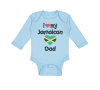 Long Sleeve Bodysuit Baby I Love My Jamaican Dad Style A Boy & Girl Clothes