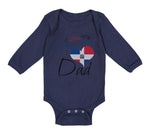 Long Sleeve Bodysuit Baby I Love My Dominican Dad Boy & Girl Clothes Cotton