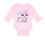 Long Sleeve Bodysuit Baby I Love My Dominican Dad Boy & Girl Clothes Cotton