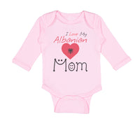 Long Sleeve Bodysuit Baby I Love My Albanian Mom Boy & Girl Clothes Cotton