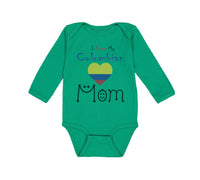 Long Sleeve Bodysuit Baby I Love My Colombian Mom Boy & Girl Clothes Cotton