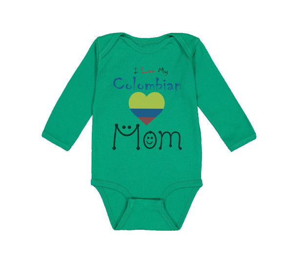 Long Sleeve Bodysuit Baby I Love My Colombian Mom Boy & Girl Clothes Cotton