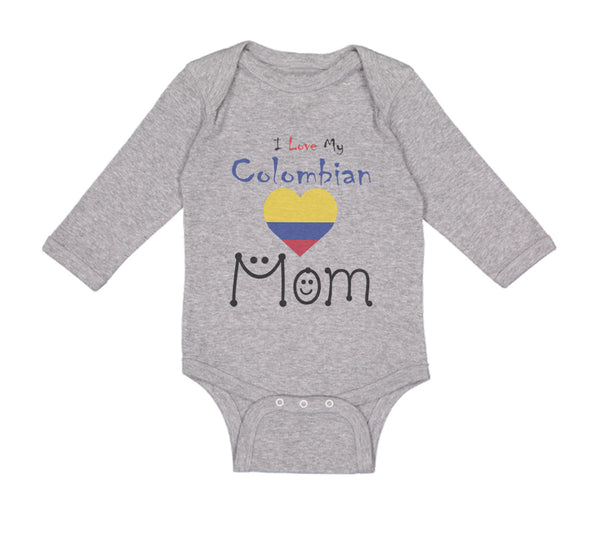 Long Sleeve Bodysuit Baby I Love My Colombian Mom Boy & Girl Clothes Cotton