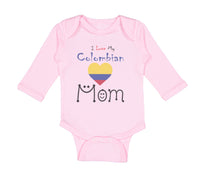 Long Sleeve Bodysuit Baby I Love My Colombian Mom Boy & Girl Clothes Cotton