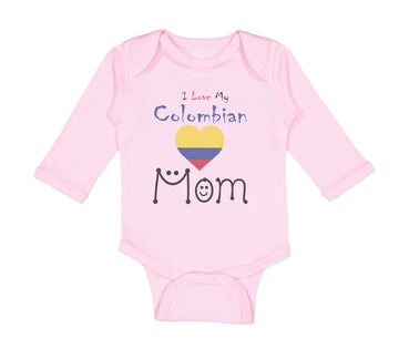 Long Sleeve Bodysuit Baby I Love My Colombian Mom Boy & Girl Clothes Cotton