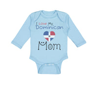 Long Sleeve Bodysuit Baby I Love My Dominican Mom Boy & Girl Clothes Cotton