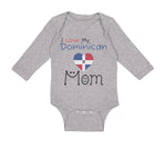 Long Sleeve Bodysuit Baby I Love My Dominican Mom Boy & Girl Clothes Cotton