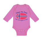 Long Sleeve Bodysuit Baby Have No Fear Norwegian Is Here Norway Norwegians - Cute Rascals