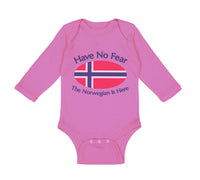 Long Sleeve Bodysuit Baby Have No Fear Norwegian Is Here Norway Norwegians - Cute Rascals