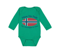 Long Sleeve Bodysuit Baby Have No Fear Norwegian Is Here Norway Norwegians - Cute Rascals