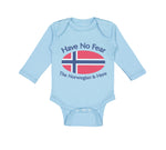 Long Sleeve Bodysuit Baby Have No Fear Norwegian Is Here Norway Norwegians - Cute Rascals