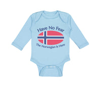 Long Sleeve Bodysuit Baby Have No Fear Norwegian Is Here Norway Norwegians - Cute Rascals