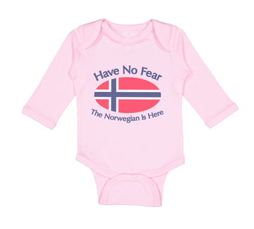 Long Sleeve Bodysuit Baby Have No Fear Norwegian Is Here Norway Norwegians