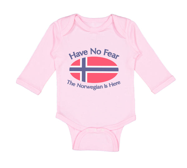 Long Sleeve Bodysuit Baby Have No Fear Norwegian Is Here Norway Norwegians - Cute Rascals