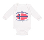 Long Sleeve Bodysuit Baby Have No Fear Norwegian Is Here Norway Norwegians - Cute Rascals