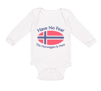 Long Sleeve Bodysuit Baby Have No Fear Norwegian Is Here Norway Norwegians - Cute Rascals